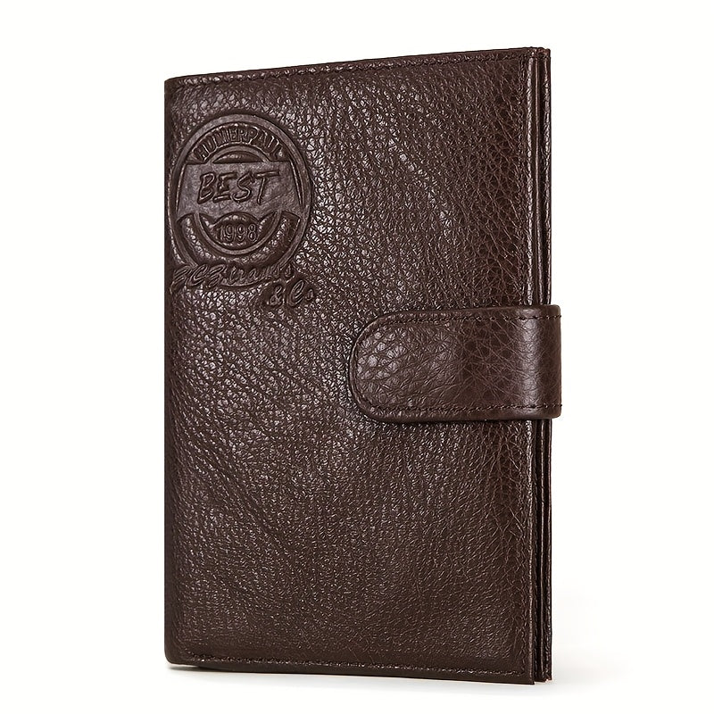 Leather Passport Wallet, 12 Card Slots and Notebook Image