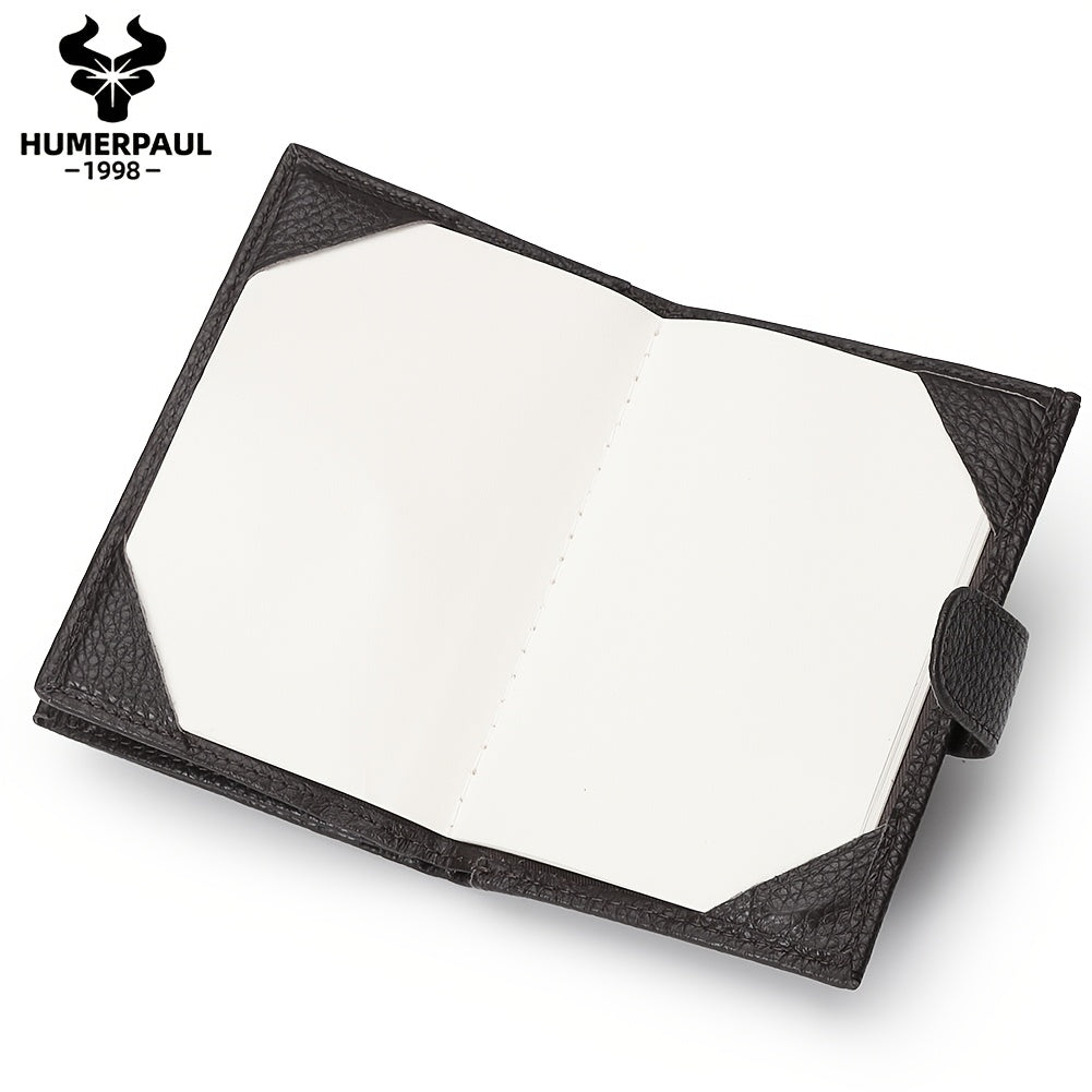 Leather Passport Wallet, 12 Card Slots and Notebook