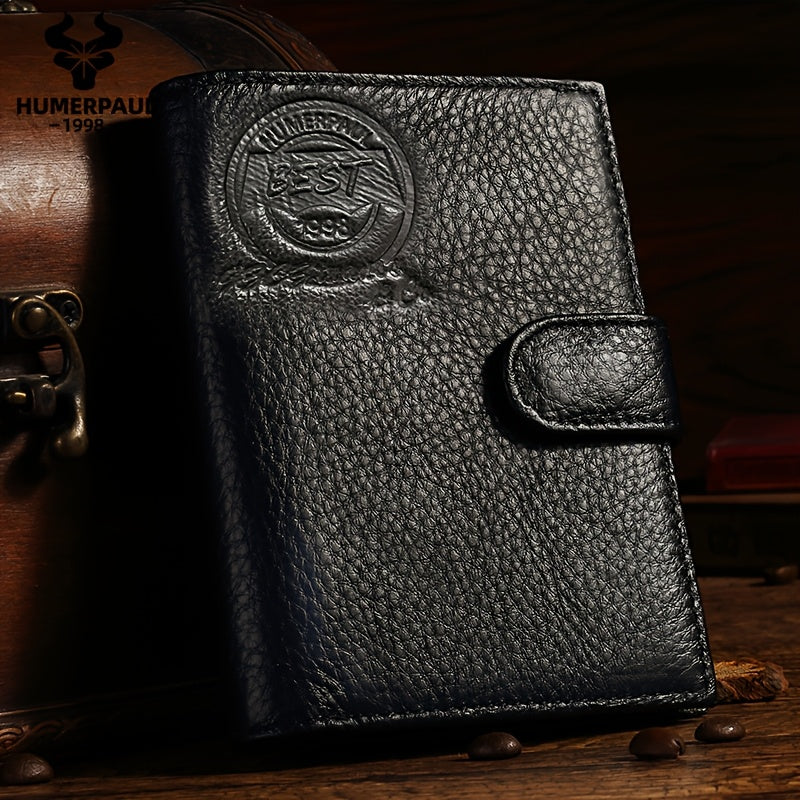 Leather Passport Wallet, 12 Card Slots and Notebook