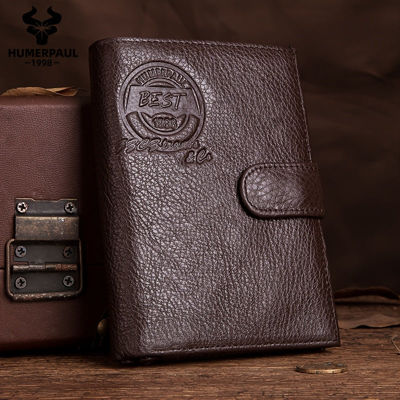 Leather Passport Wallet, 12 Card Slots and Notebook