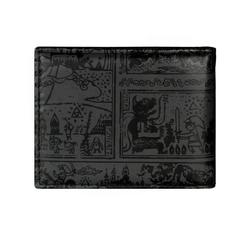 PU Wallet with Cartoon Print | Geometric Design | Unisex