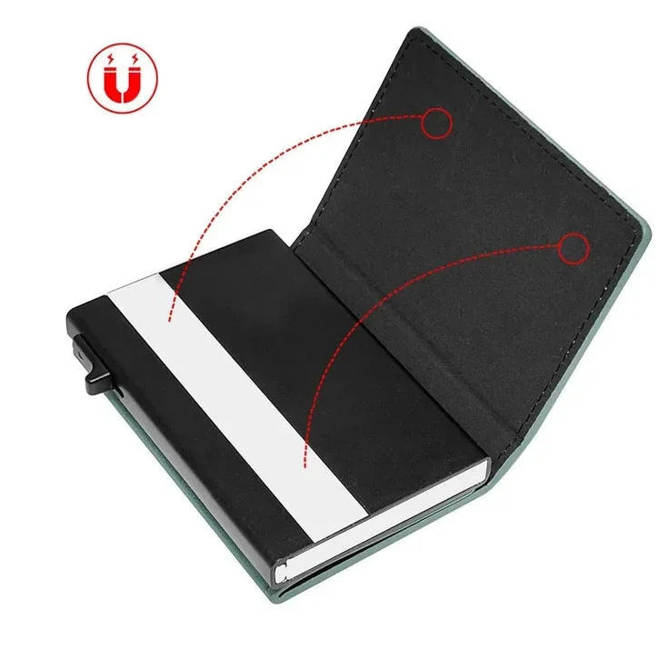 Unisex RFID Aluminum Card Wallet with Pop-Up and Minimalist Compact Design Image