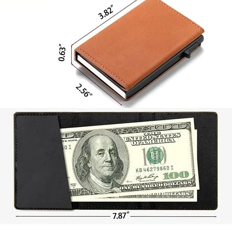 Unisex RFID Aluminum Card Wallet with Pop-Up and Minimalist Compact Design