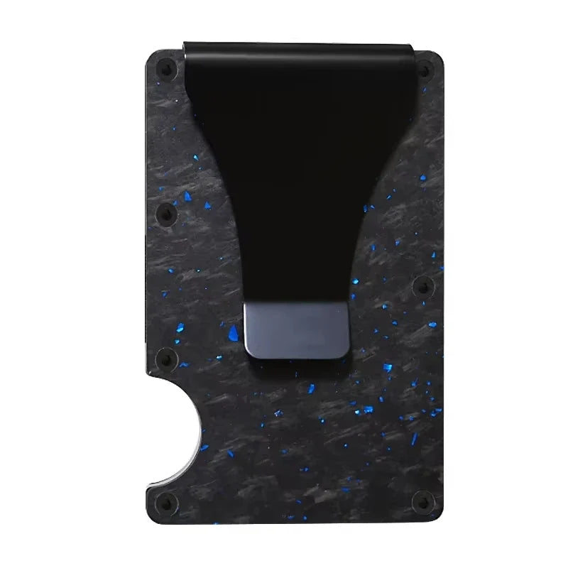 Ultra-thin carbon-effect aluminum RFID card wallet with money clip