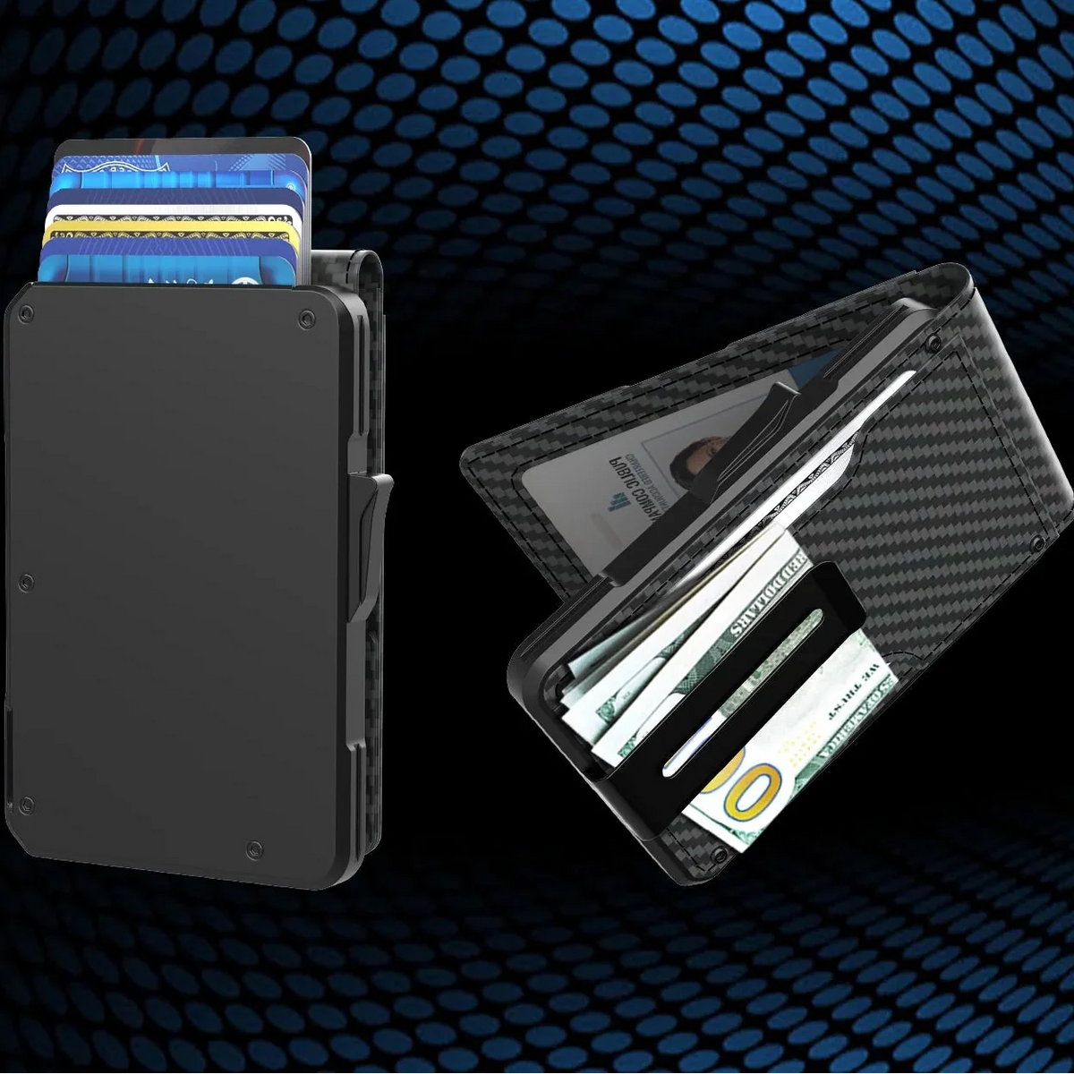 Men's RFID Aluminum Wallet with Pop-Up and Slim Bill Clip
