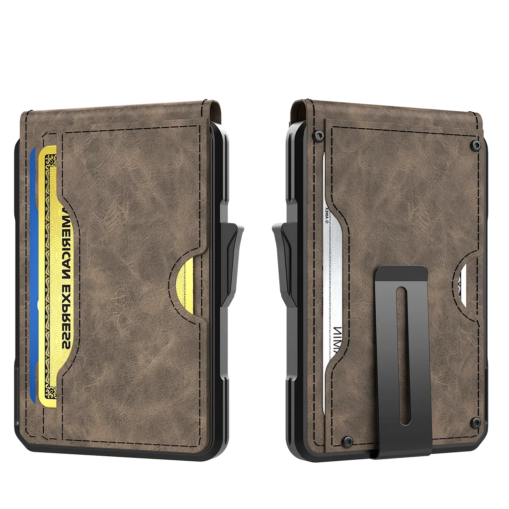 Men's RFID Aluminum Wallet with Pop-Up and Slim Bill Clip