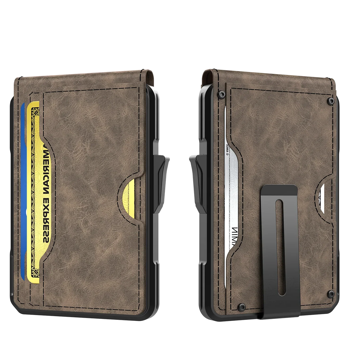 Men's RFID Aluminum Wallet with Pop-Up and Slim Bill Clip