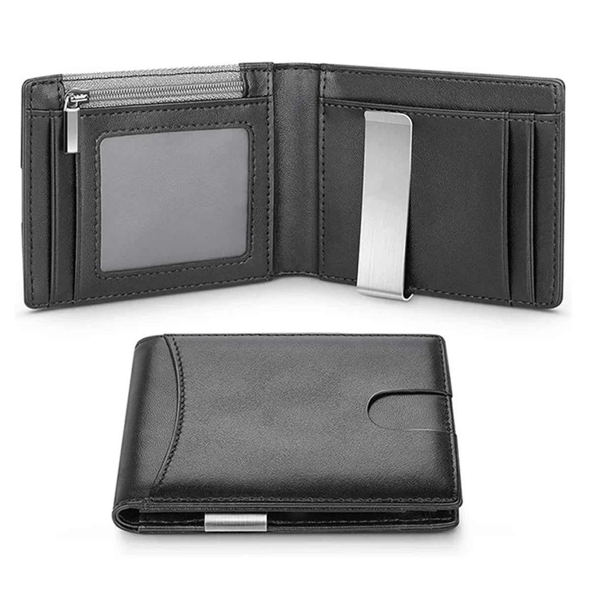 Slim Carbon Fiber RFID Unisex Wallet with Card Holder and Compartments