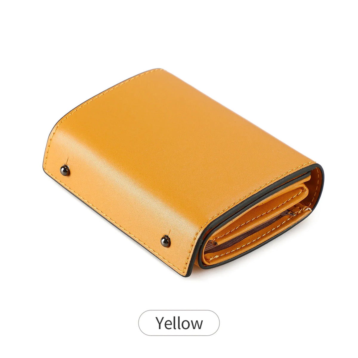 Compact multifunctional trifold PU leather wallet with zip and coin pocket