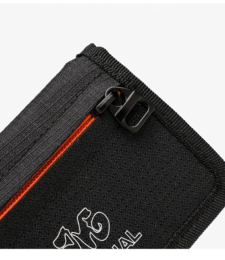 Unisex 3-Fold Wallet in Ripstop Nylon, Orange Zip