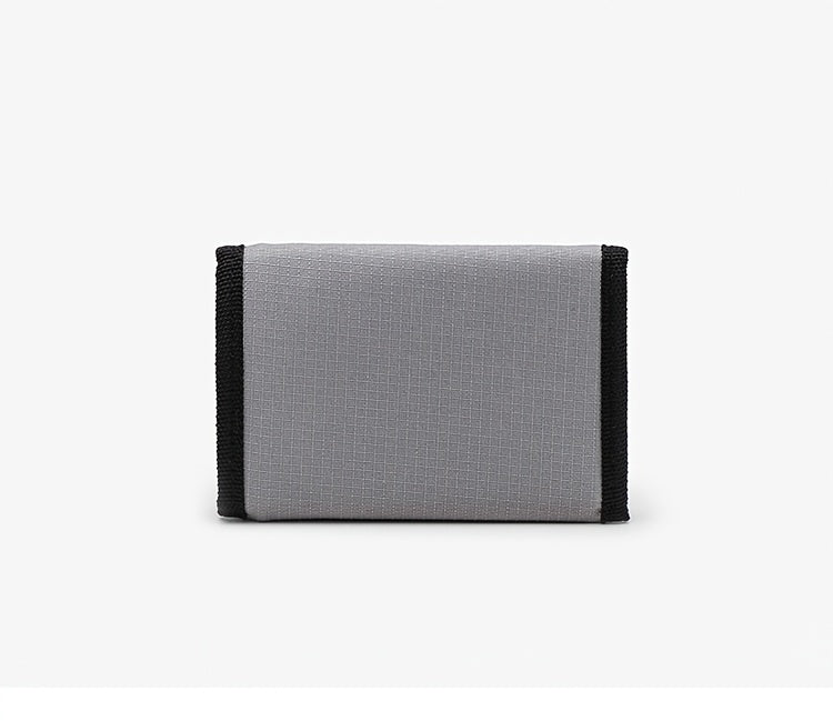 Unisex 3-Fold Wallet in Ripstop Nylon, Orange Zip