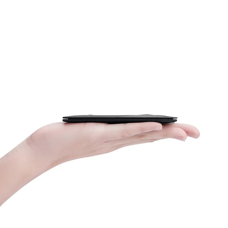 Ultra-Slim Vertical Leather Wallet - Multifunction Card Holder & ID Case