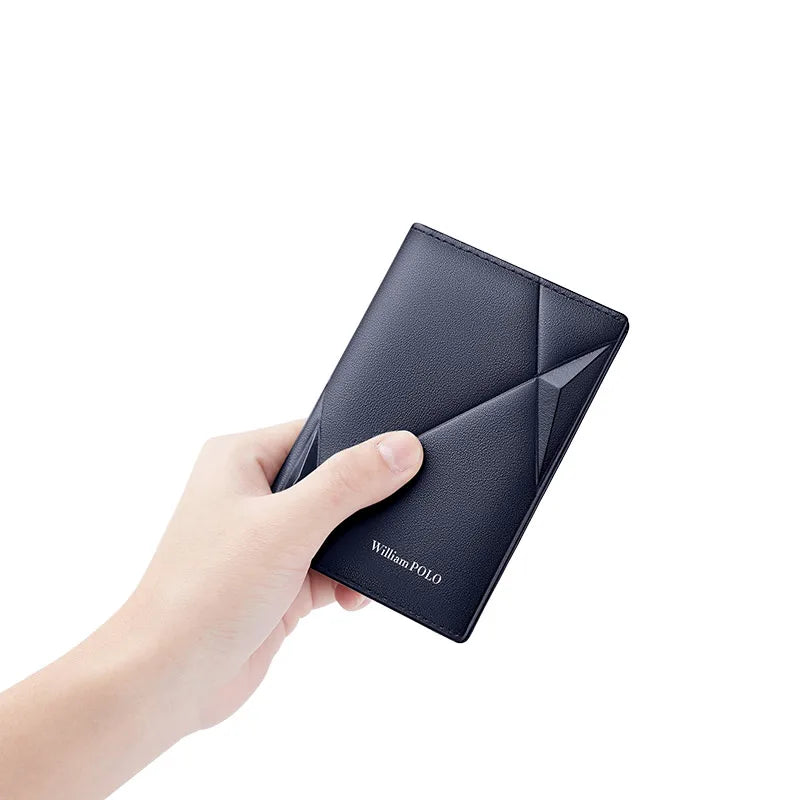 Ultra-Slim Vertical Leather Wallet - Multifunction Card Holder & ID Case