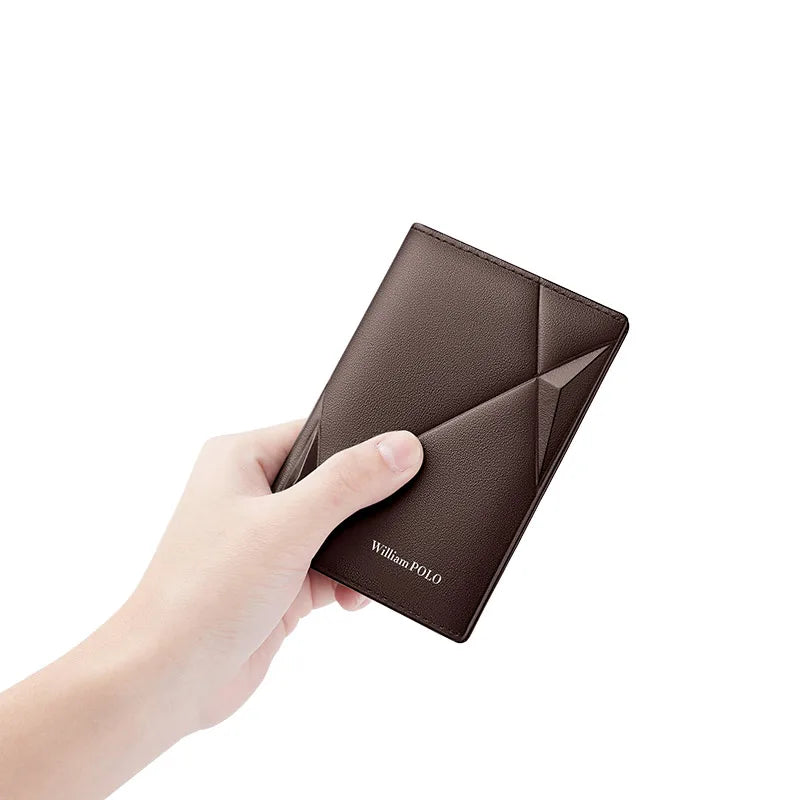 Ultra-Slim Vertical Leather Wallet - Multifunction Card Holder & ID Case