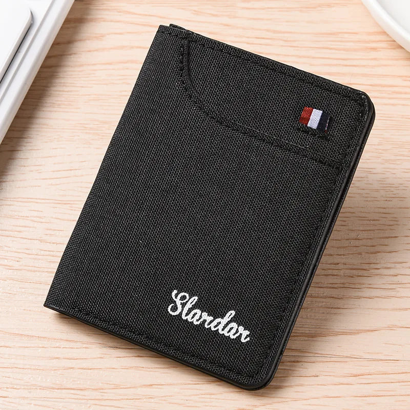 Vertical Canvas Wallet in Japanese Style - Ultra-slim Denim Trend