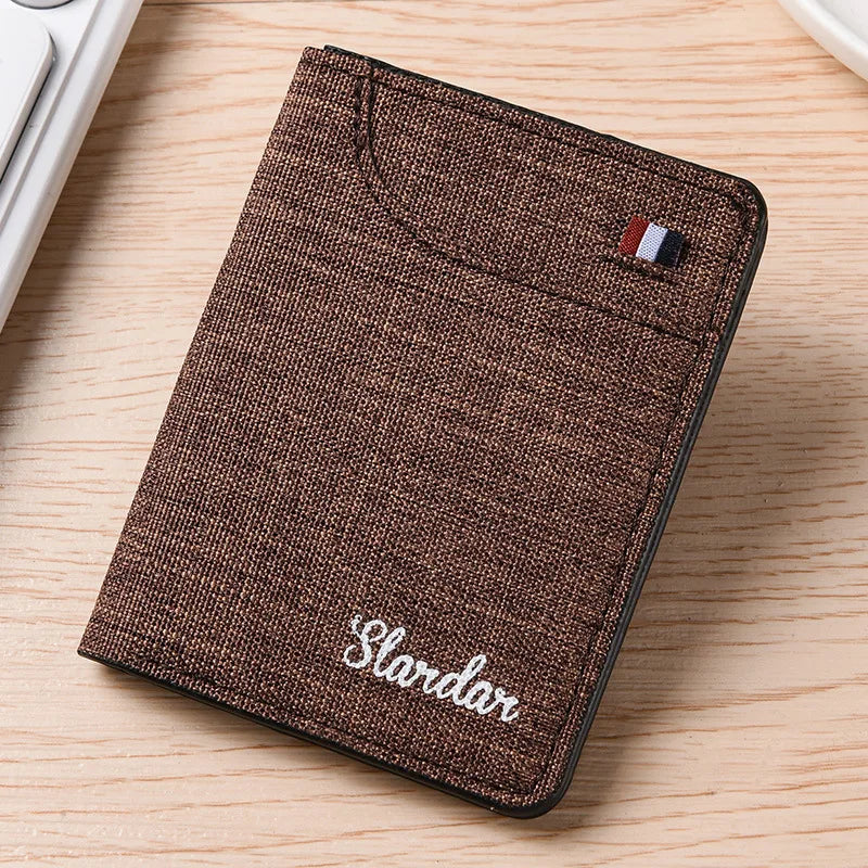 Vertical Canvas Wallet in Japanese Style - Ultra-slim Denim Trend
