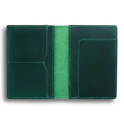Genuine Leather Passport Holder Compact Travel Wallet Handmade Vintage