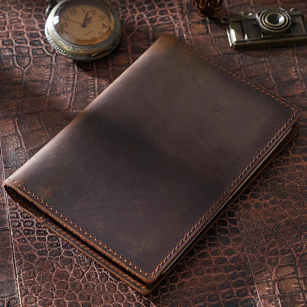 Genuine Leather Passport Holder Compact Travel Wallet Handmade Vintage