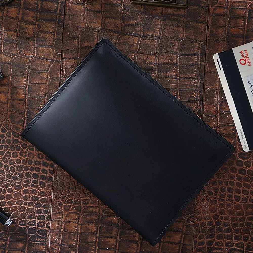 Genuine Leather Passport Holder Compact Travel Wallet Handmade Vintage