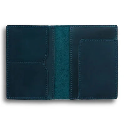 Genuine Leather Passport Holder Compact Travel Wallet Handmade Vintage
