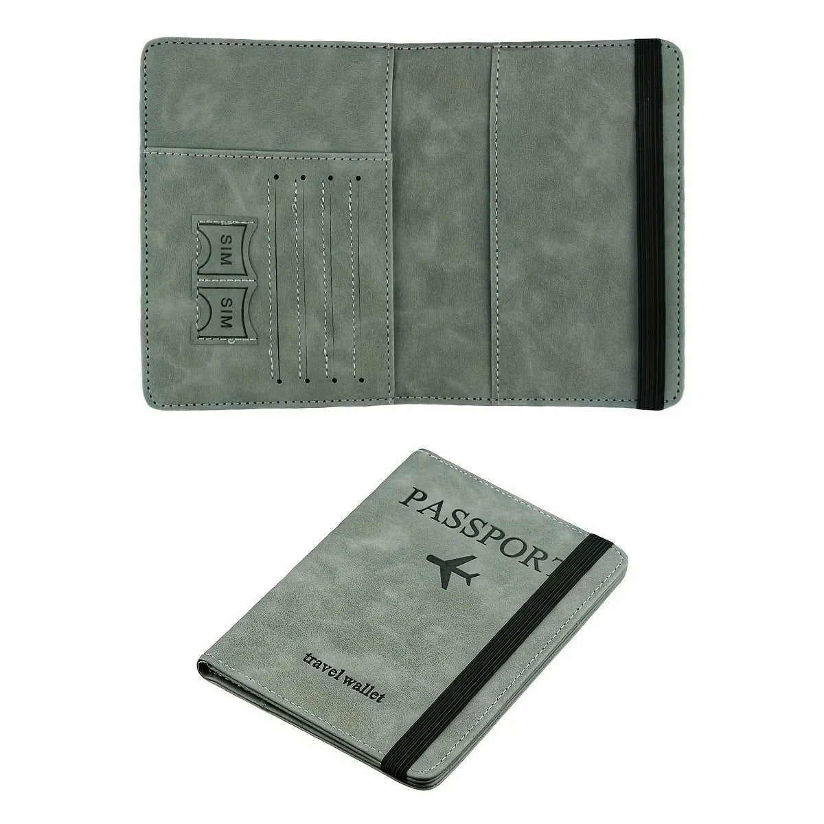 Retro PU Leather Passport Holder with RFID Blocking and Card Slots