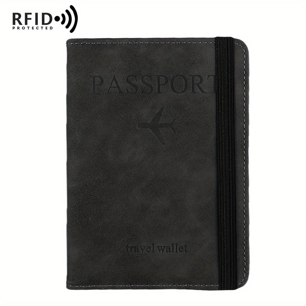 Retro PU Leather Passport Holder with RFID Blocking and Card Slots