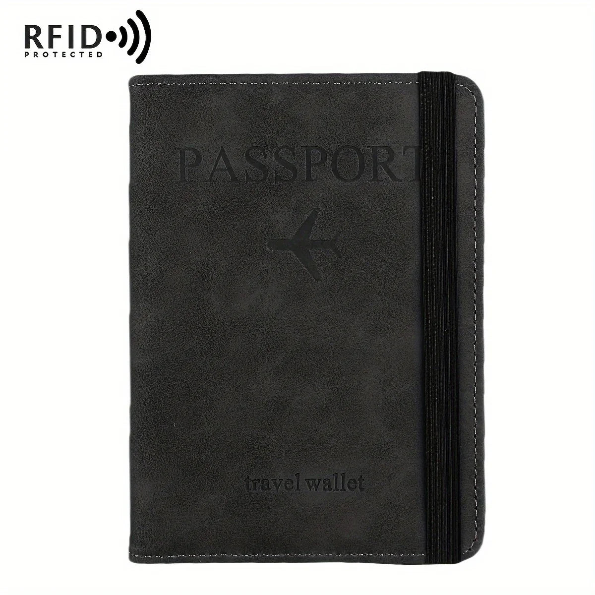 Retro PU Leather Passport Holder with RFID Blocking and Card Slots Image