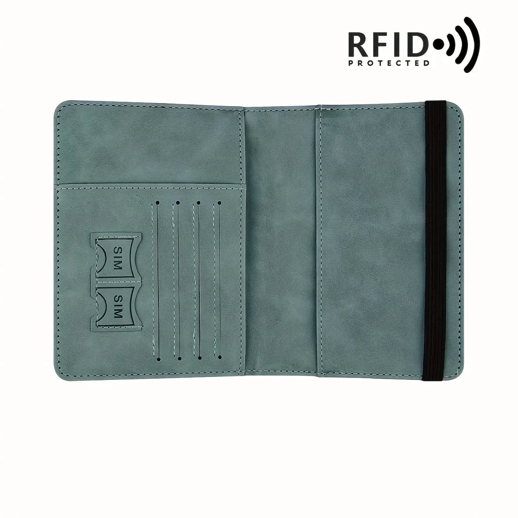 Retro PU Leather Passport Holder with RFID Blocking and Card Slots